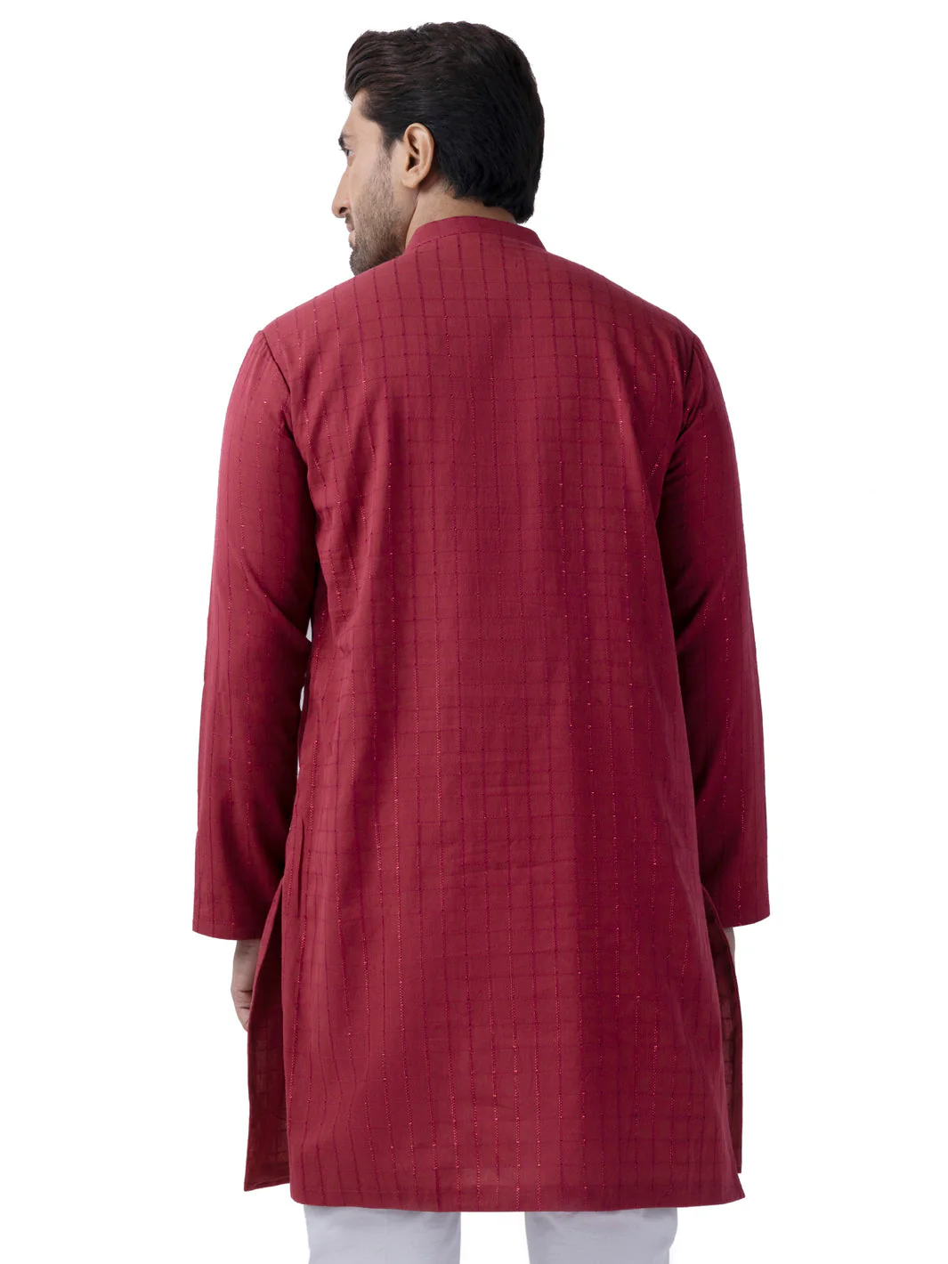 RED COTTON KURTA | AL-K-1165B/ALR-073A - Image 3