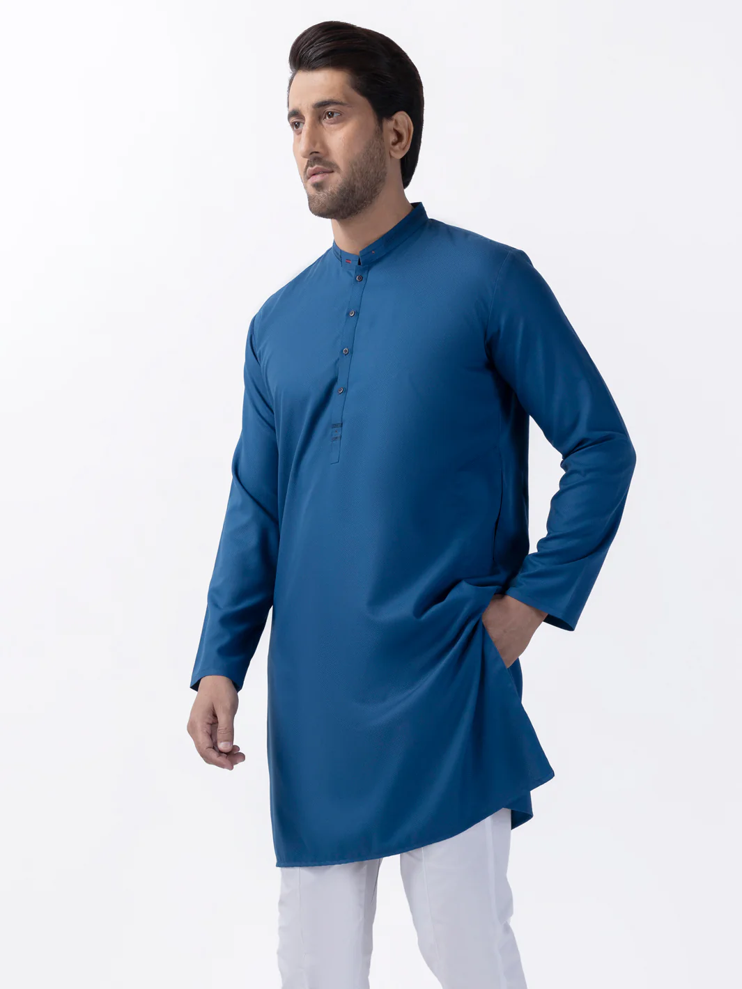 BLUE BLENDED KURTA | AL-K-1166/AM-6189A - Image 3