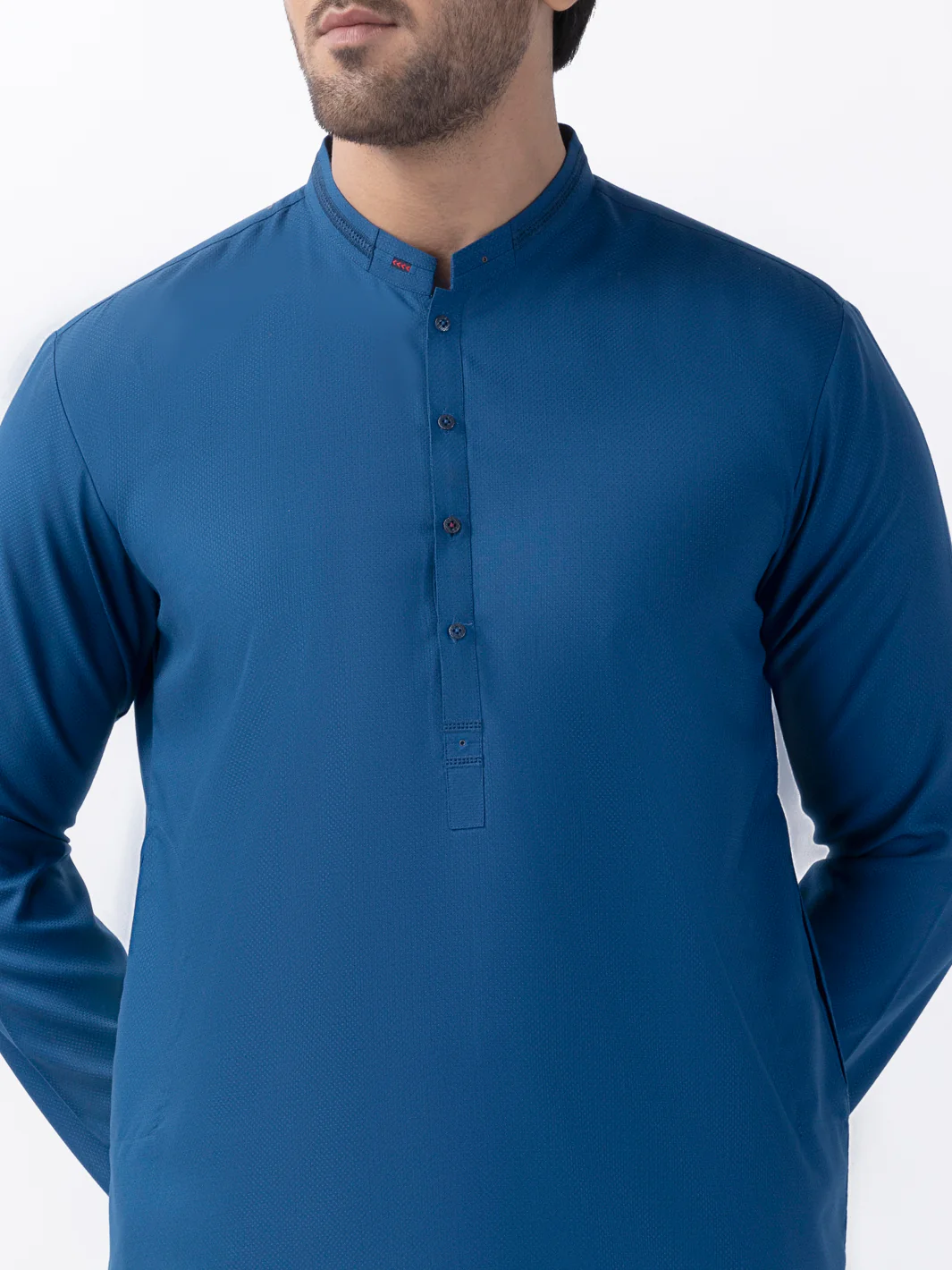 BLUE BLENDED KURTA | AL-K-1166/AM-6189A - Image 4
