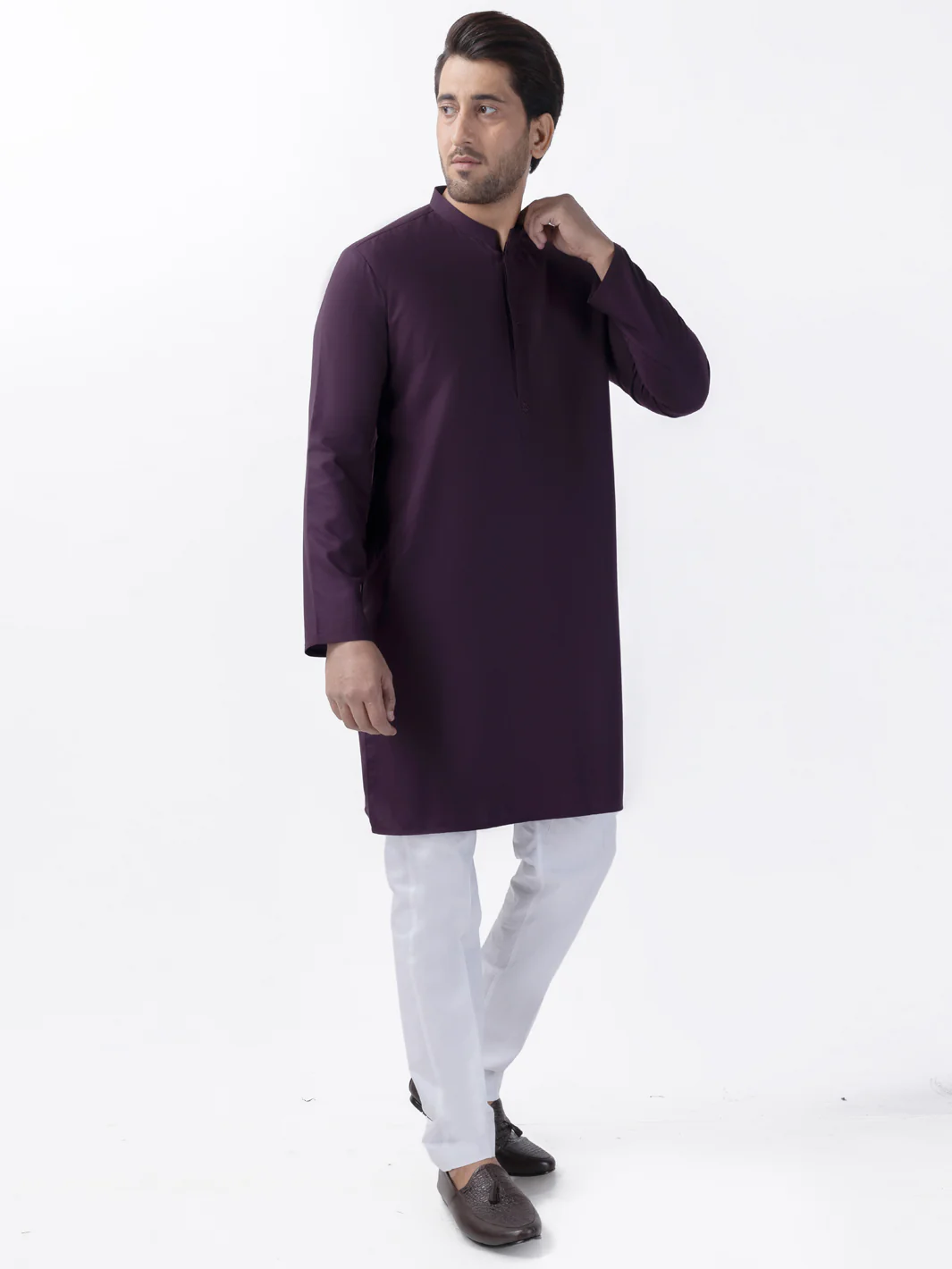 PURPLE BLENDED KURTA | AL-K-1167/AM-6189C
