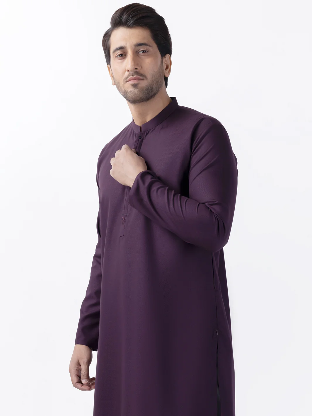 PURPLE BLENDED KURTA | AL-K-1167/AM-6189C - Image 2
