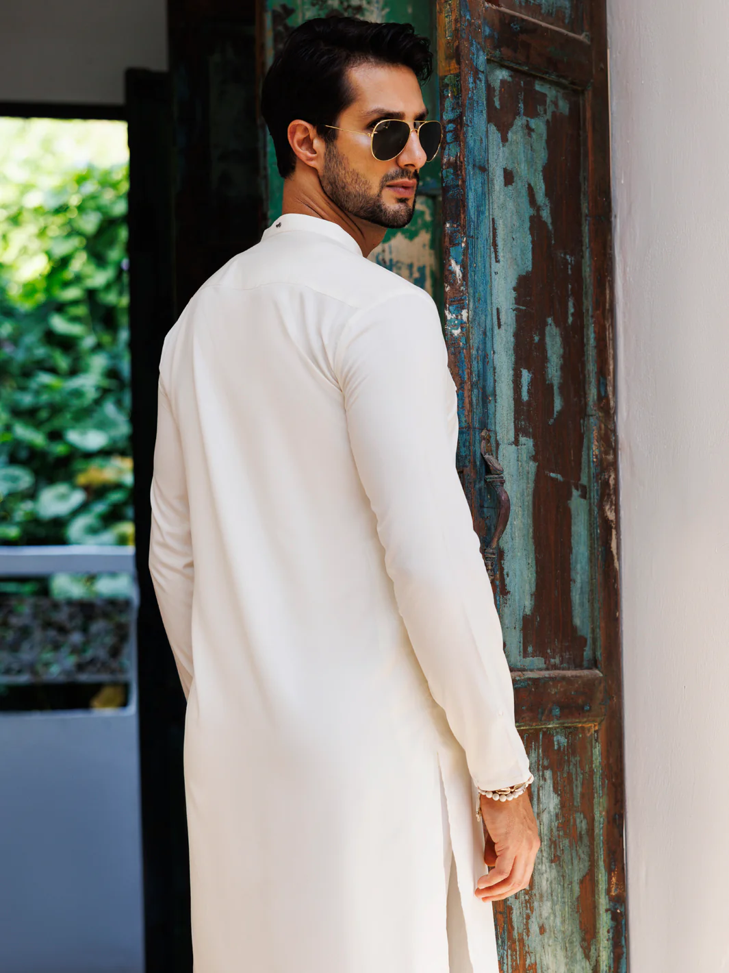 OFF WHITE BLENDED KURTA | AL-K-1168A/AM-6207A - Image 2