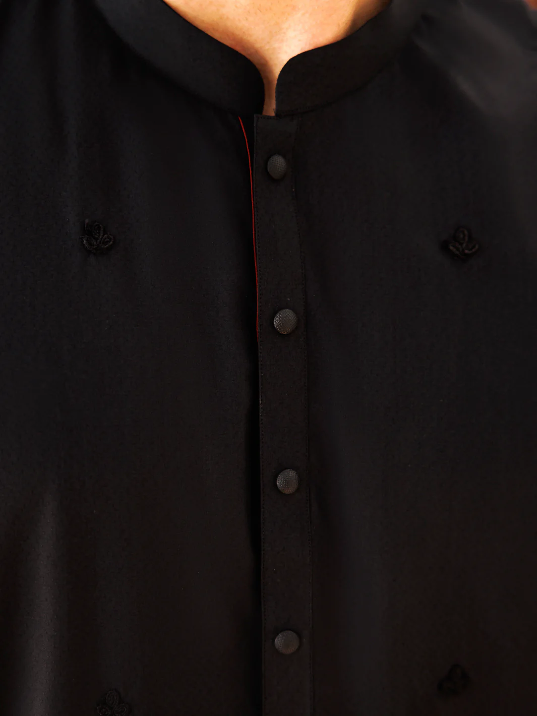 BLACK BLENDED KURTA | AL-K-1168C/AM-6207-C - Image 2