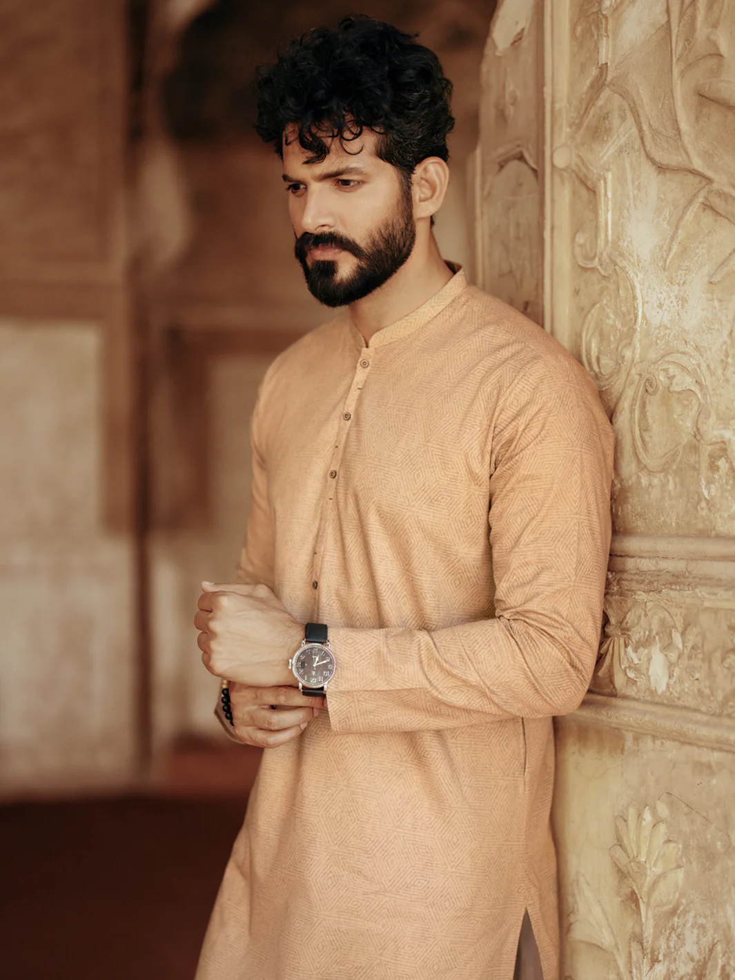 BLUE COTTON KURTA | AL-K-1184/AM-6235C - Image 3