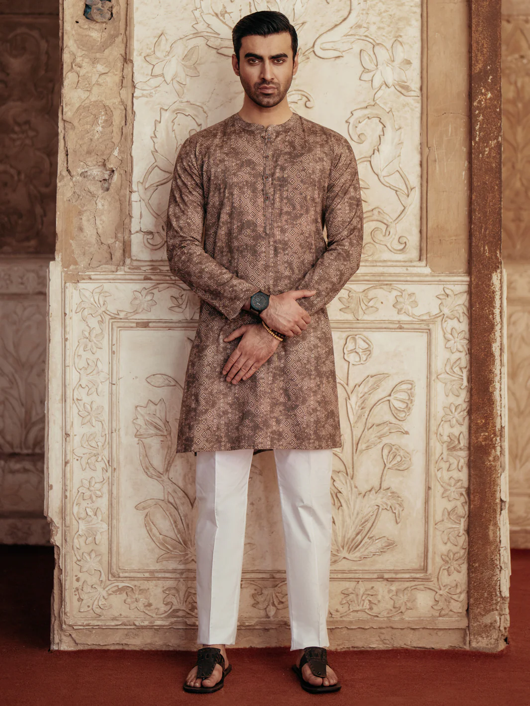 BROWN COTTON KURTA | AL-K-1185/AM-6235D