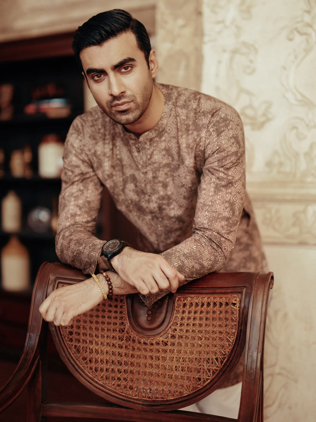 BROWN COTTON KURTA | AL-K-1185/AM-6235D - Image 3