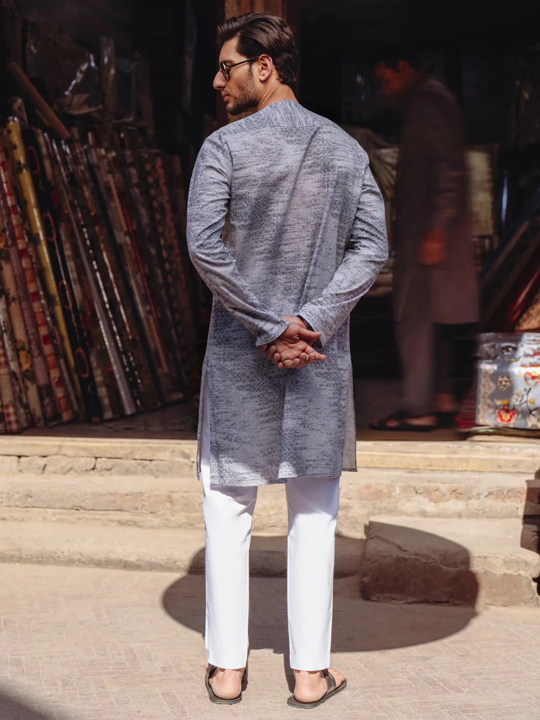 GREY COTTON KURTA | AL-K-1186/AM-6310A - Image 2