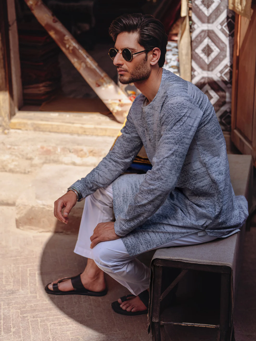 GREY COTTON KURTA | AL-K-1186/AM-6310A - Image 3