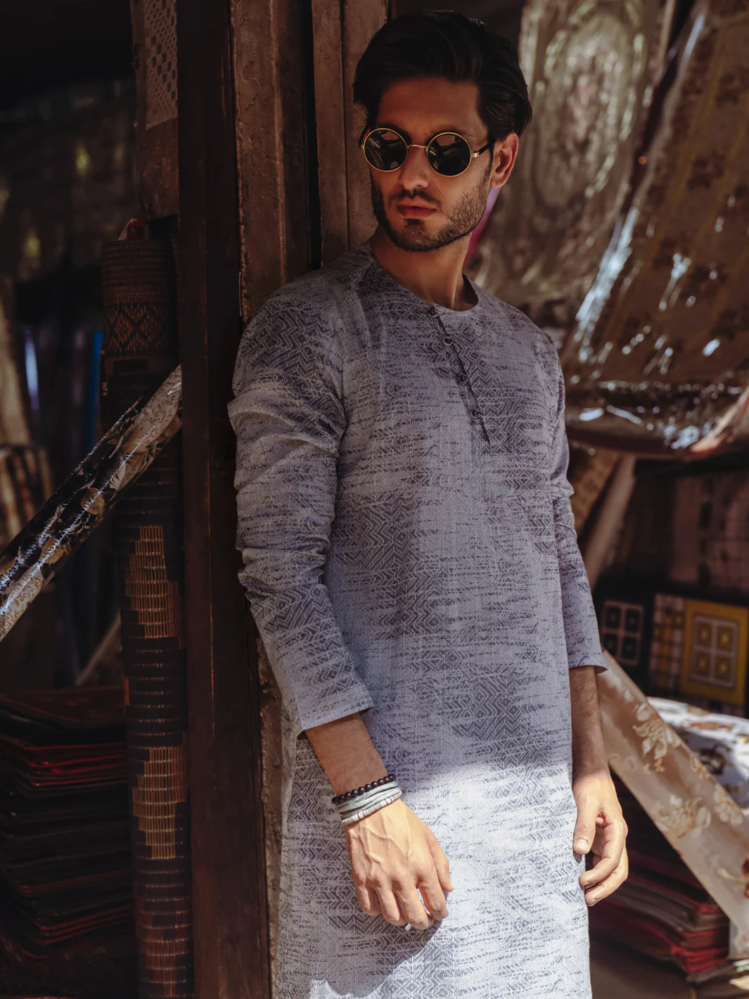 GREY COTTON KURTA | AL-K-1186/AM-6310A - Image 6