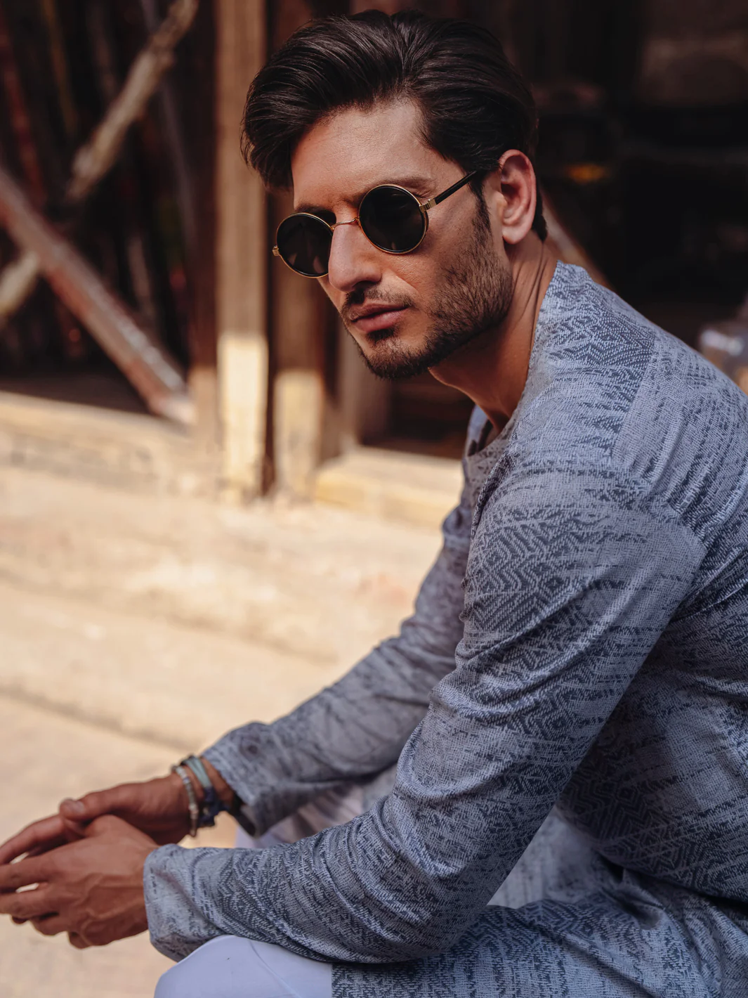 GREY COTTON KURTA | AL-K-1186/AM-6310A - Image 7