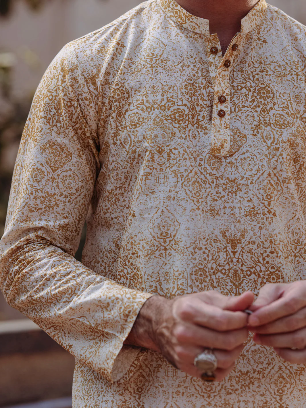 MUSTARD COTTON KURTA | AL-K-1187/AM-6310B - Image 3