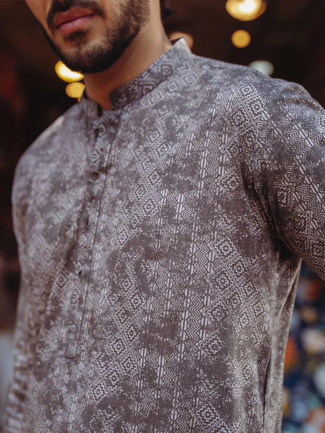 BROWN COTTON KURTA | AL-K-1188/AM-6310C - Image 3