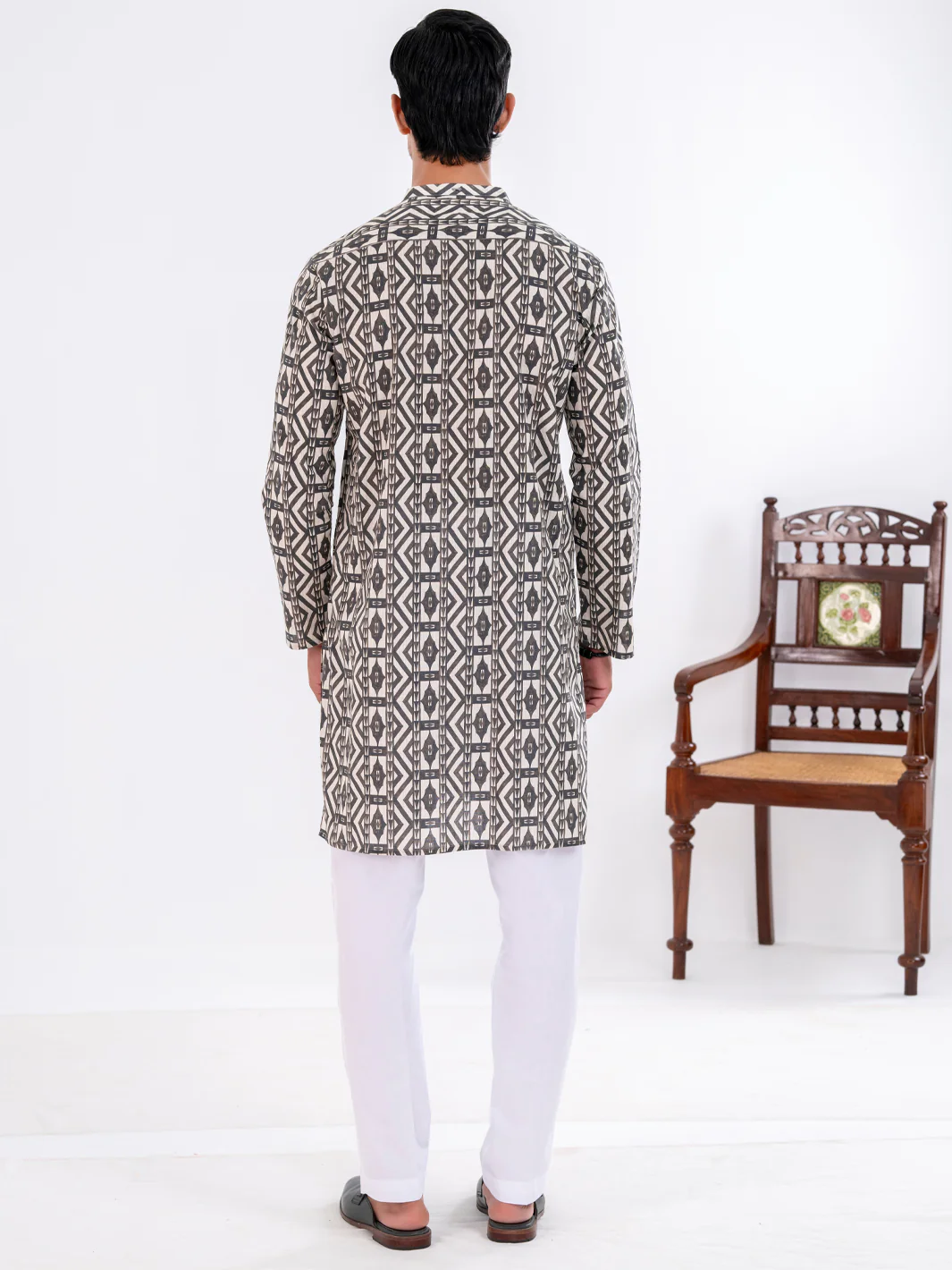 BLACK COTTON KURTA | AL-K-1190/AM-6311B - Image 3
