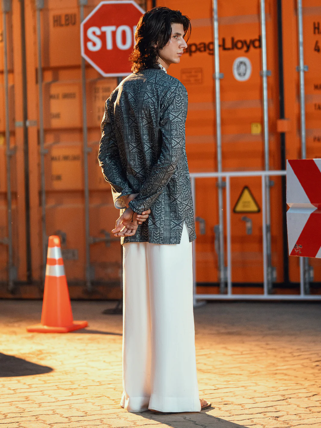GREY COTTON KURTA | AL-K-1192/AM-6311D - Image 2