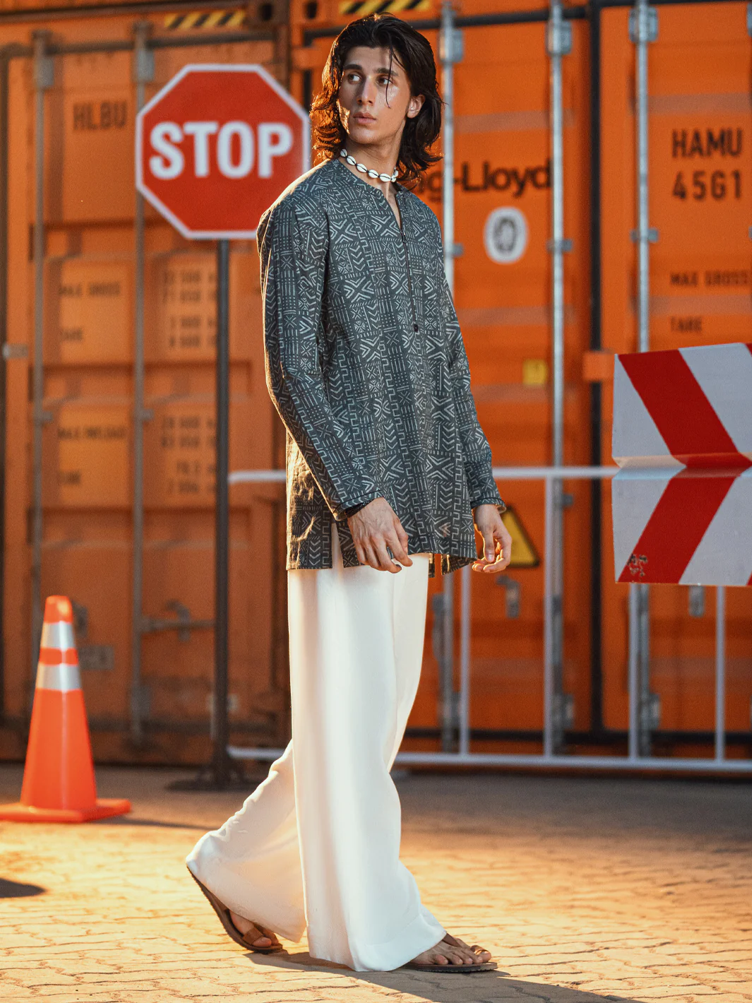 GREY COTTON KURTA | AL-K-1192/AM-6311D - Image 4