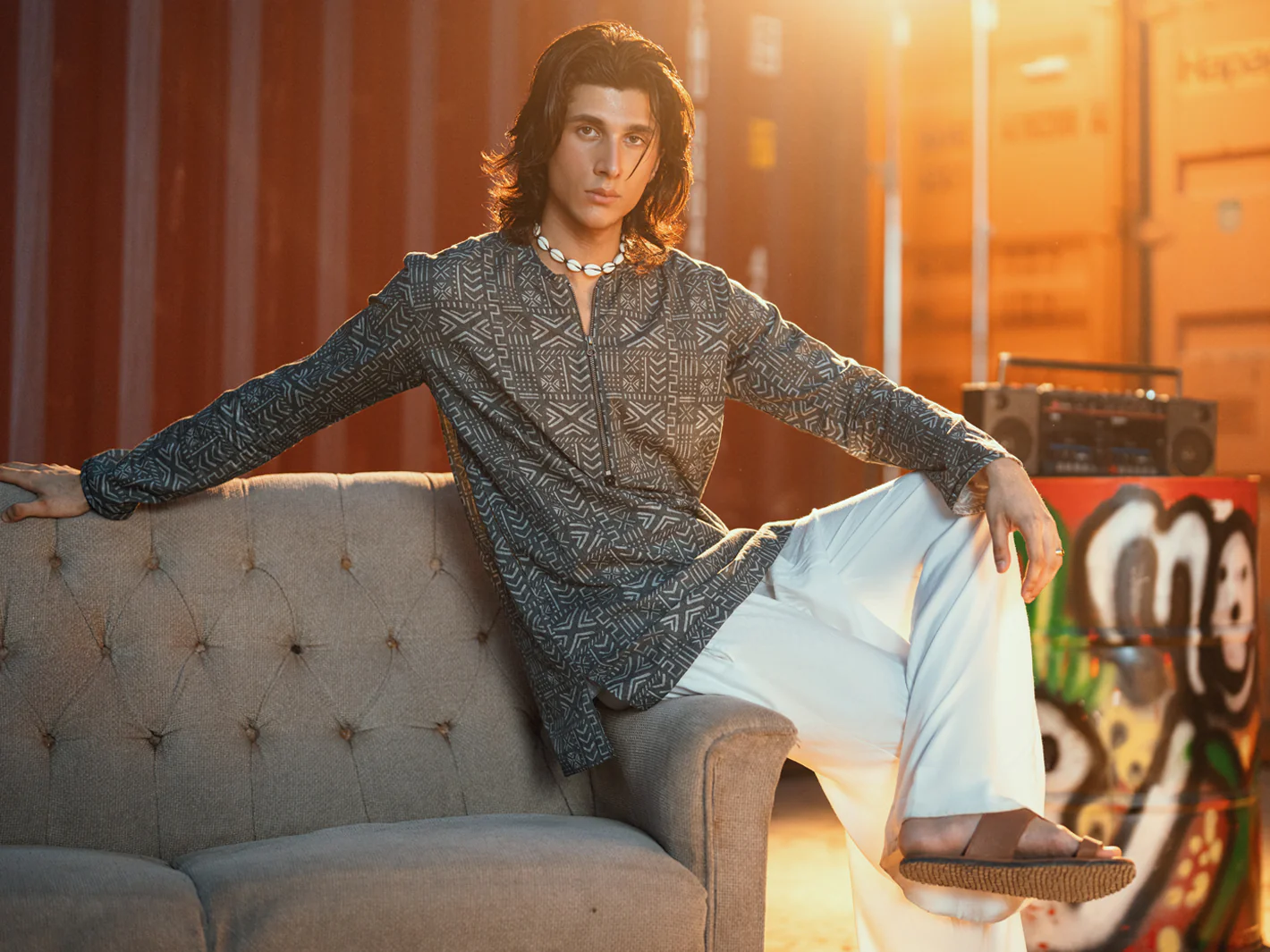 GREY COTTON KURTA | AL-K-1192/AM-6311D - Image 5