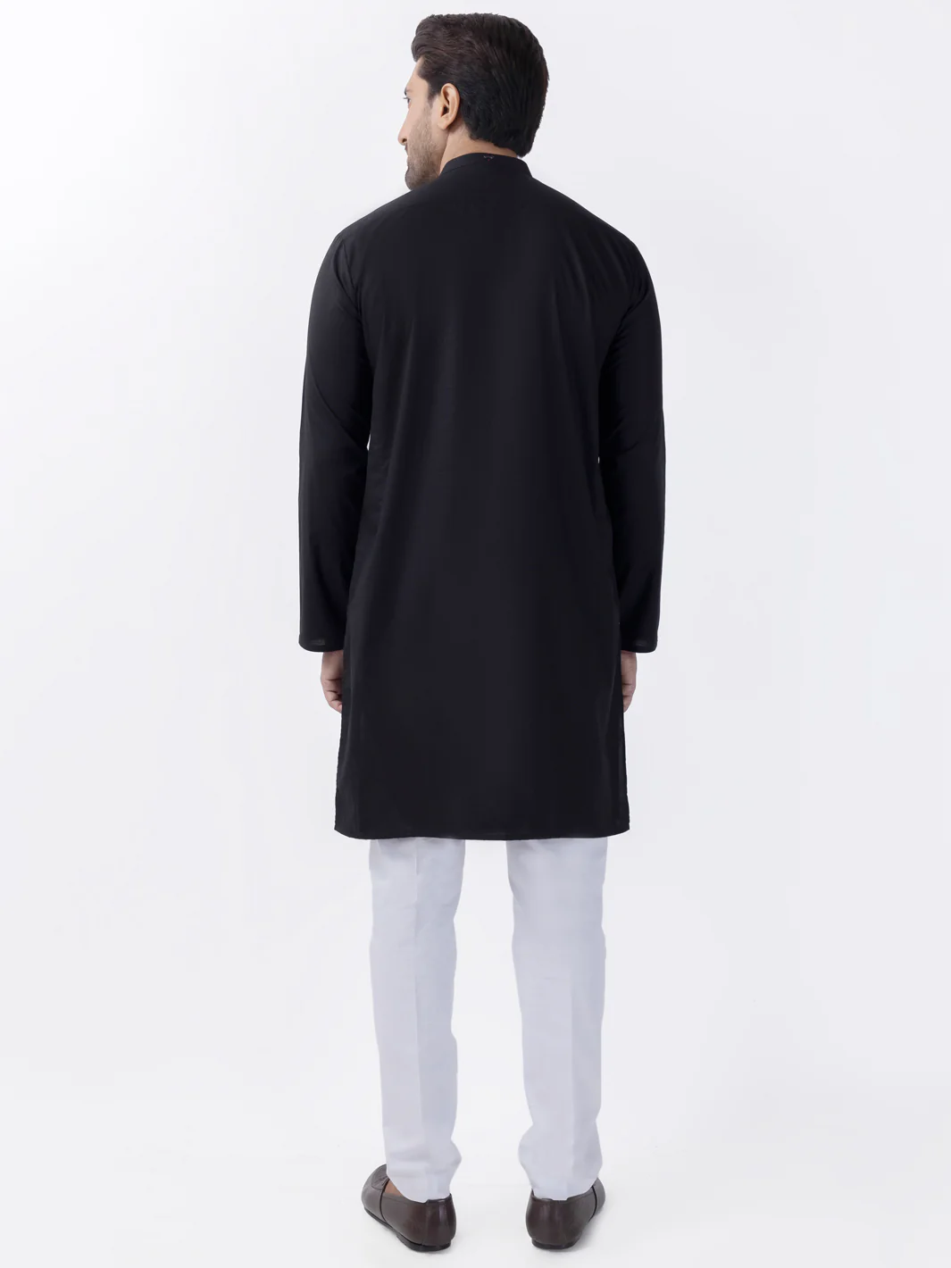 BLACK BLENDED KURTA | AL-K-1194B/AM-6200D - Image 2