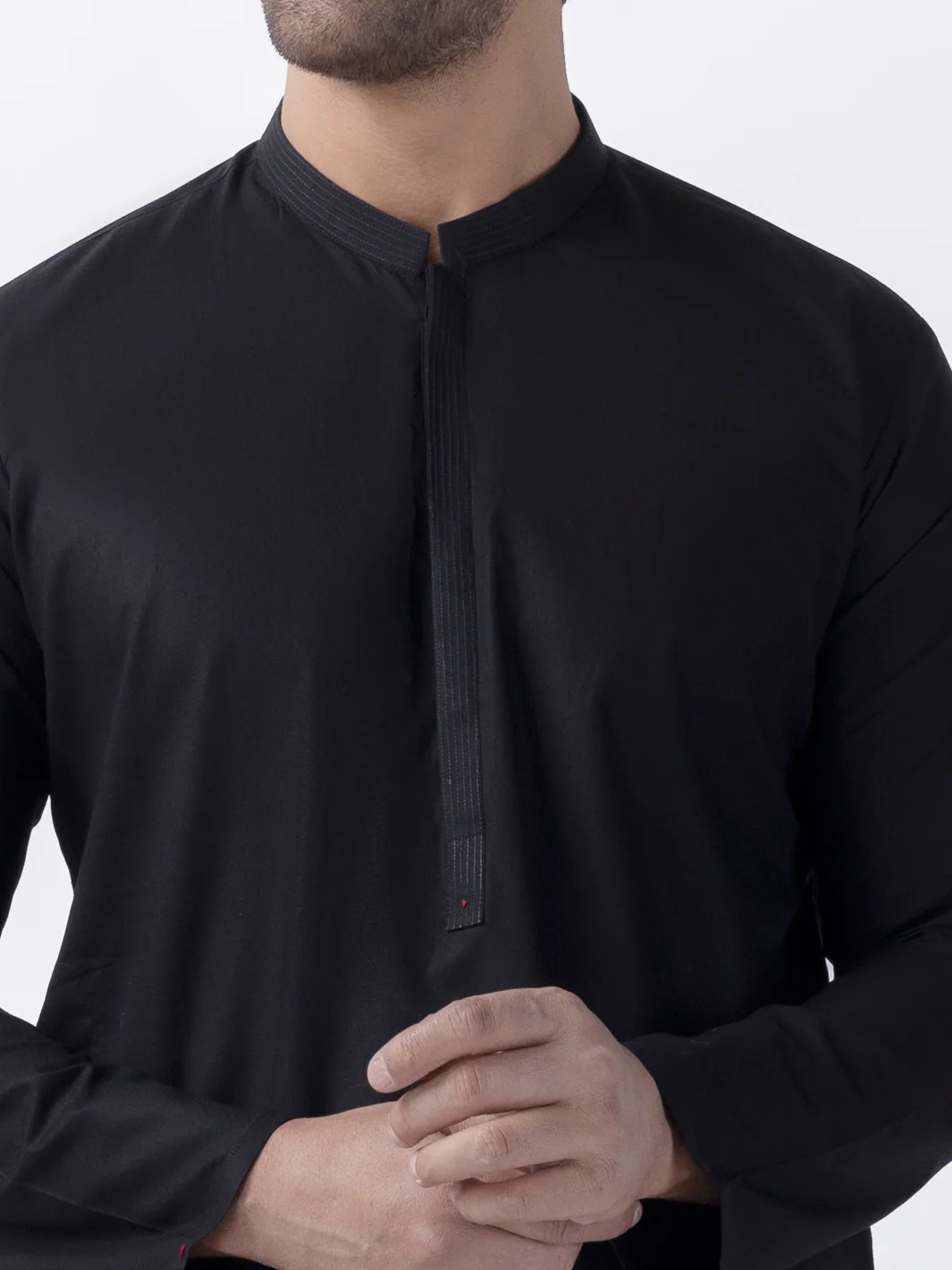 BLACK BLENDED KURTA | AL-K-1194B/AM-6200D - Image 3