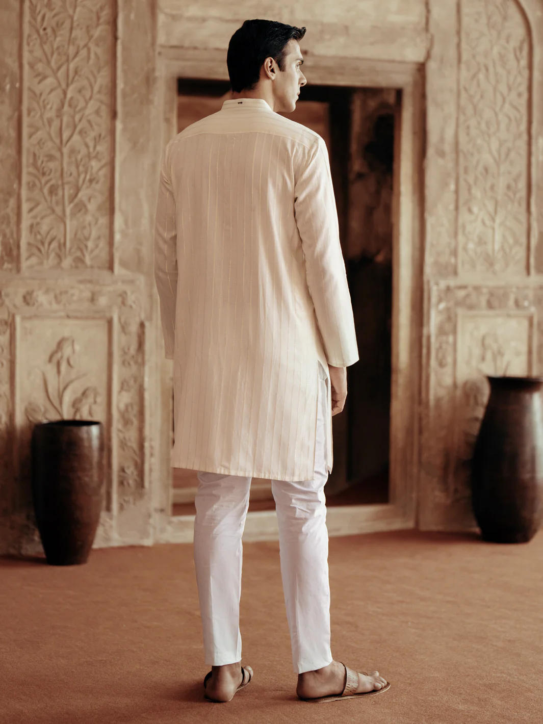 CREAM COTTON KURTA | AL-K-1196A/ALR-073D - Image 2