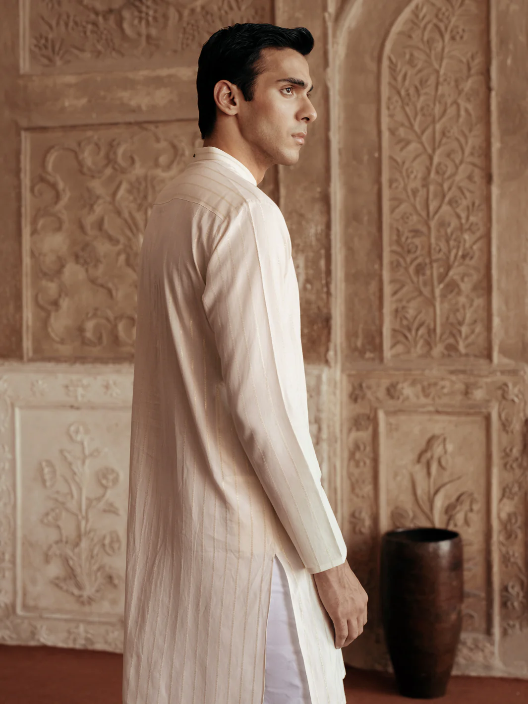 CREAM COTTON KURTA | AL-K-1196A/ALR-073D - Image 5