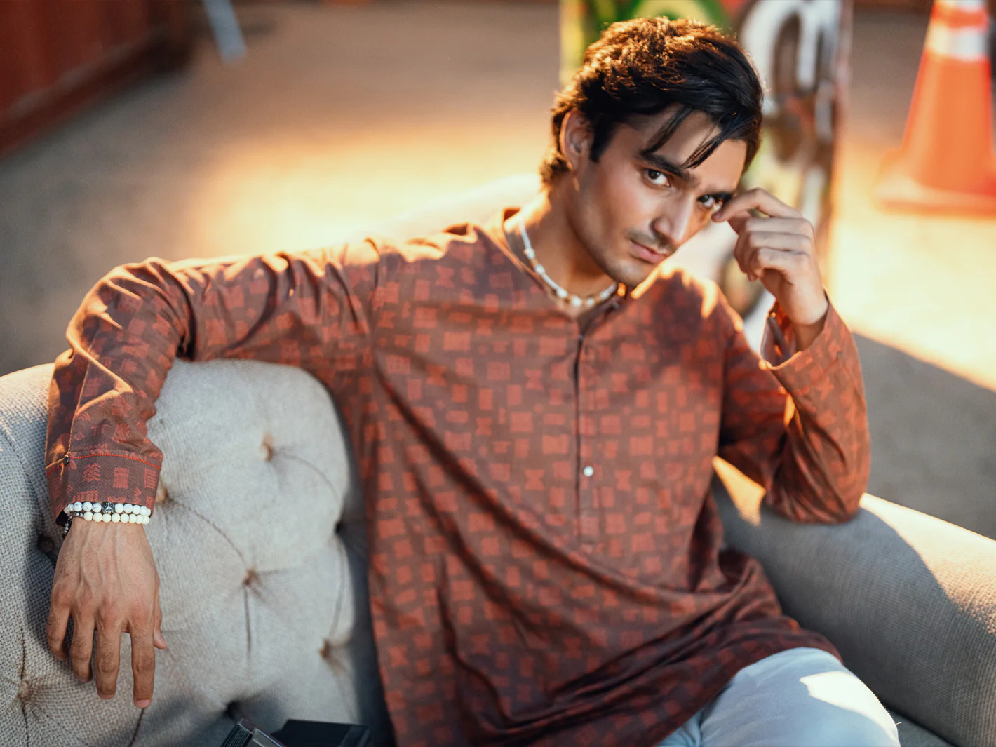 BROWN COTTON KURTA | AL-K-1197/AM-6311G - Image 6