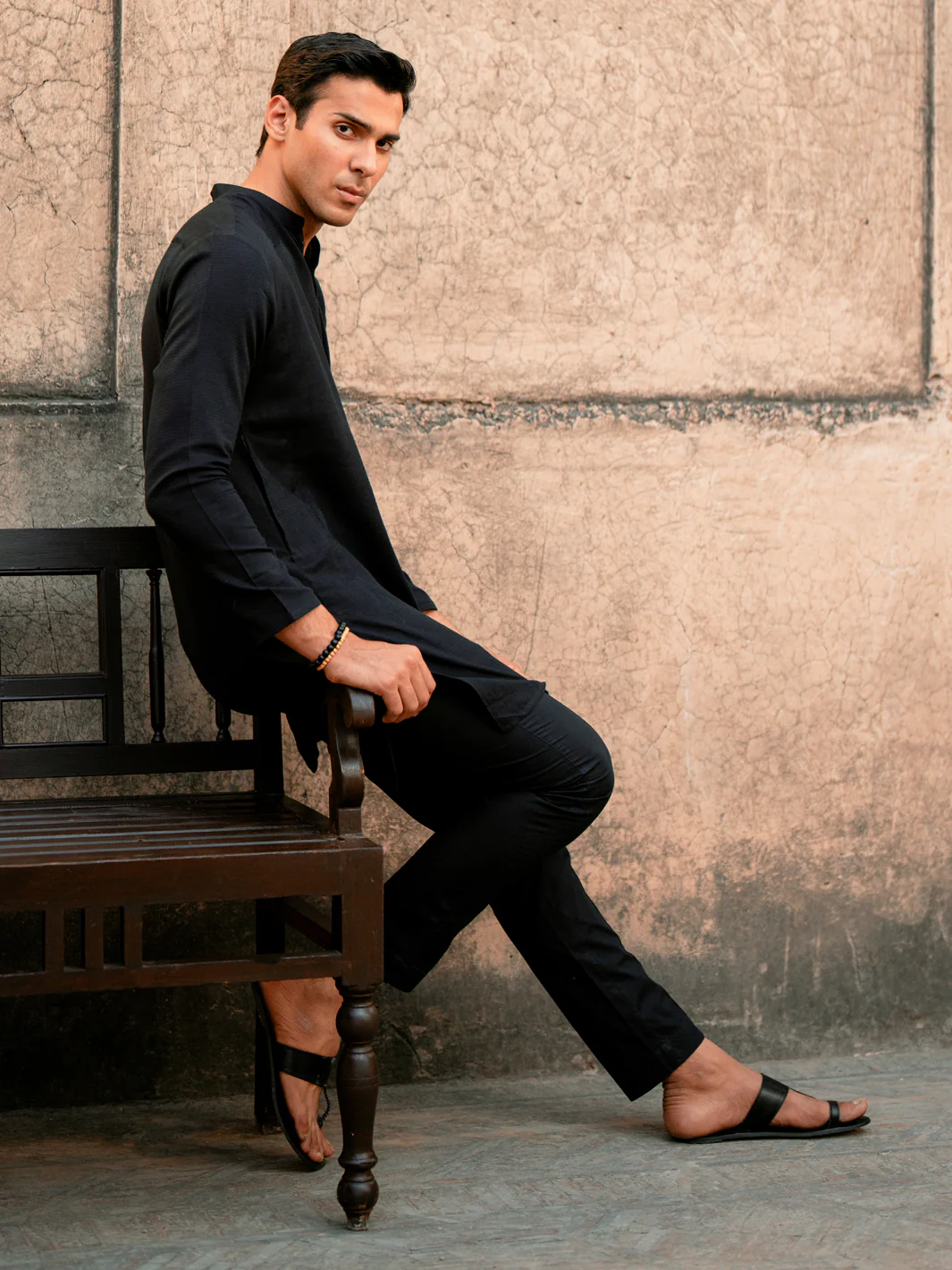 BLACK COTTON KURTA | AL-K-1204/AM-6261AB - Image 3