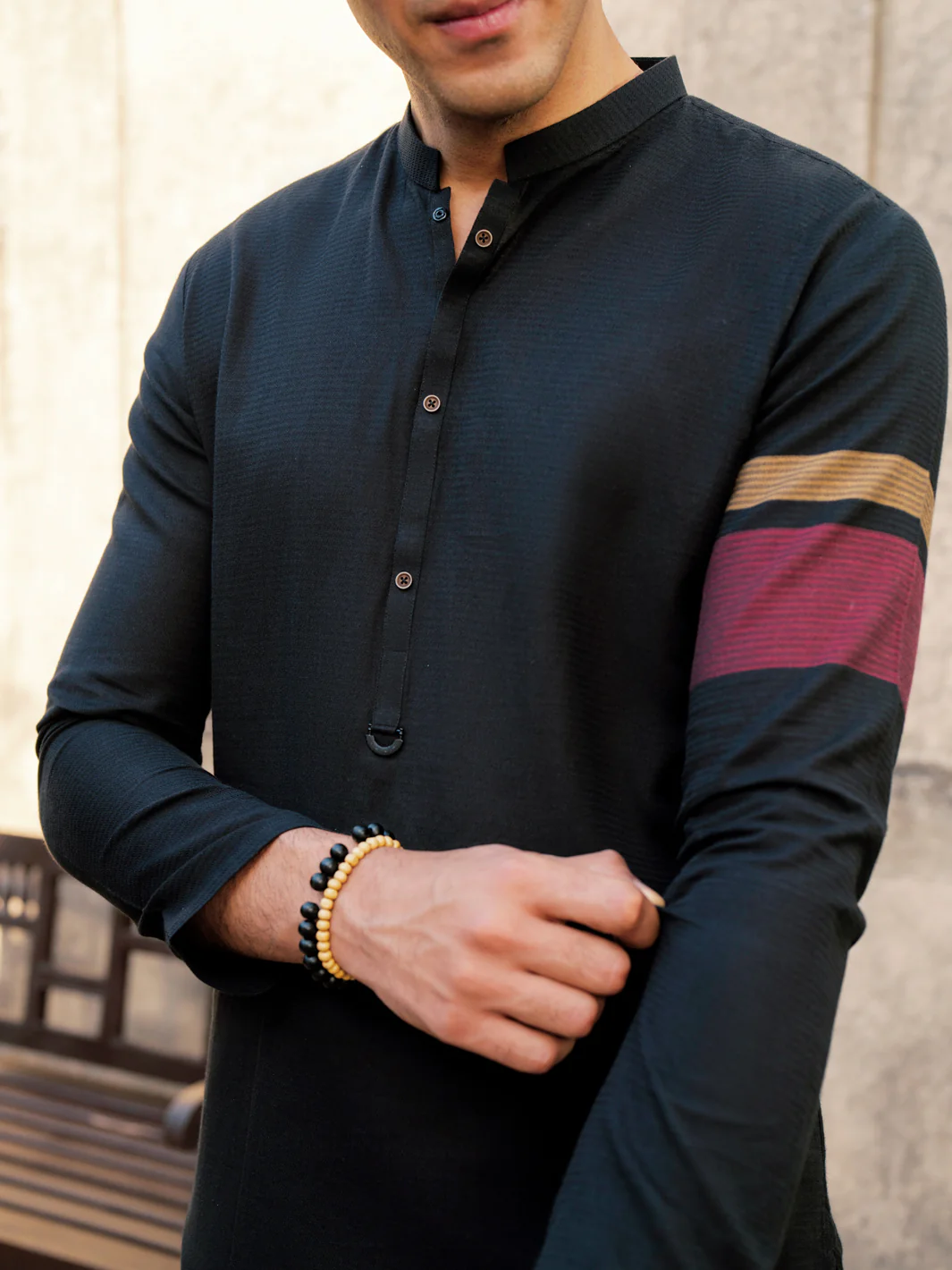 BLACK COTTON KURTA | AL-K-1204/AM-6261AB - Image 4