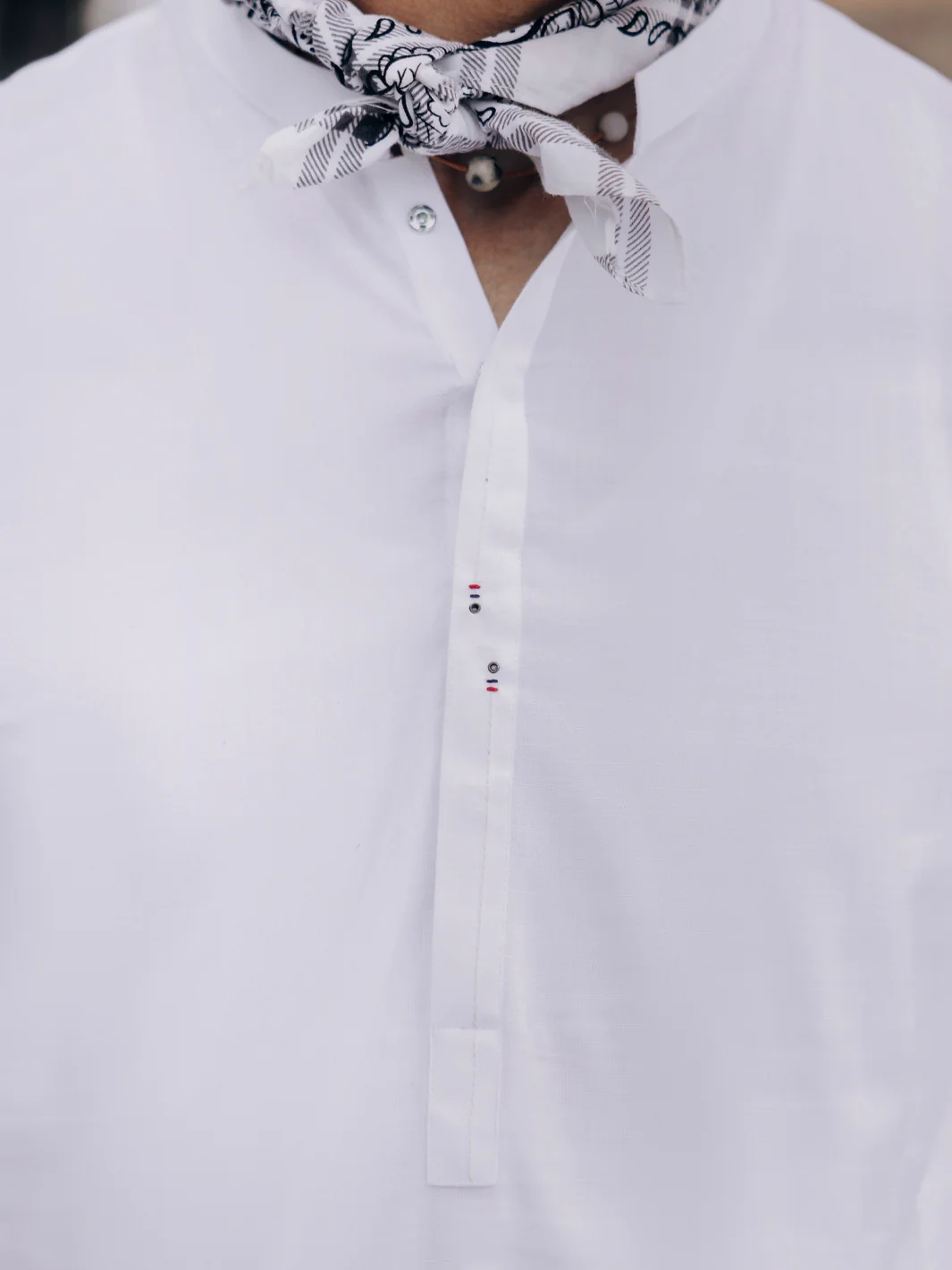 WHITE COTTON KURTA | AL-K-1213/AM-6236A - Image 3