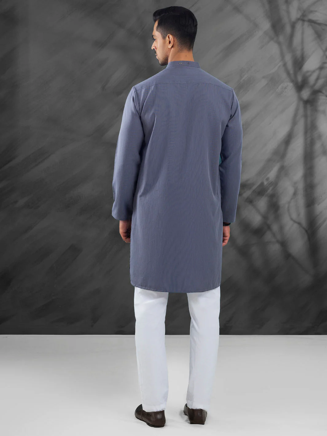 GREY BLENDED KURTA | AL-K-1215/AM-6274B - Image 2