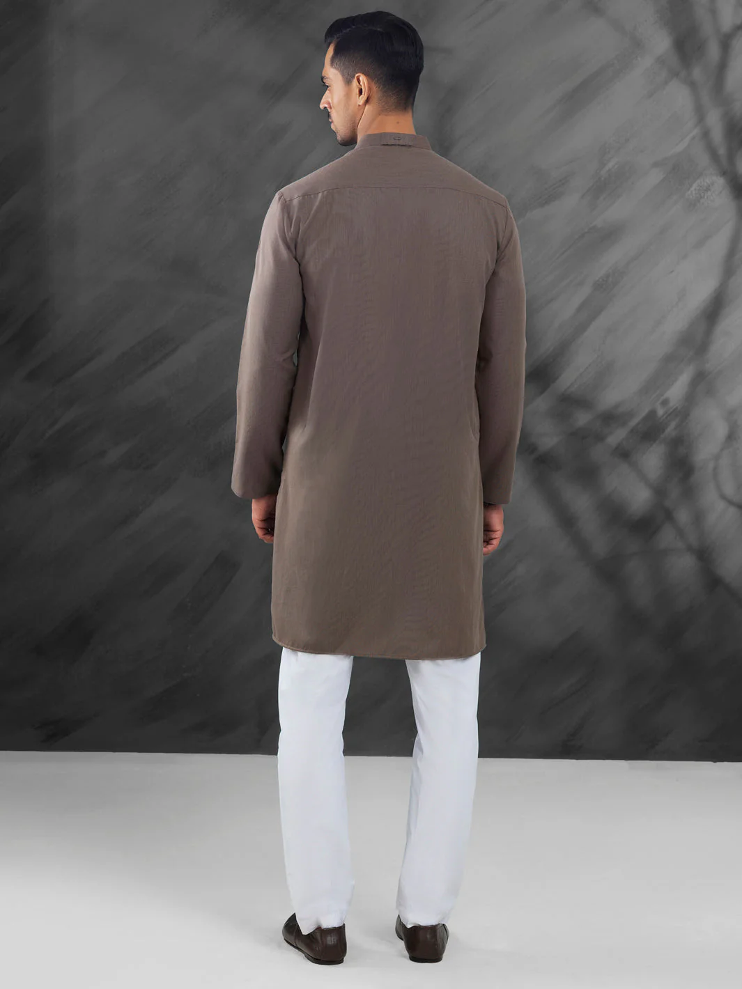 BROWN BLENDED KURTA | AL-K-1216/AM-6274C - Image 2