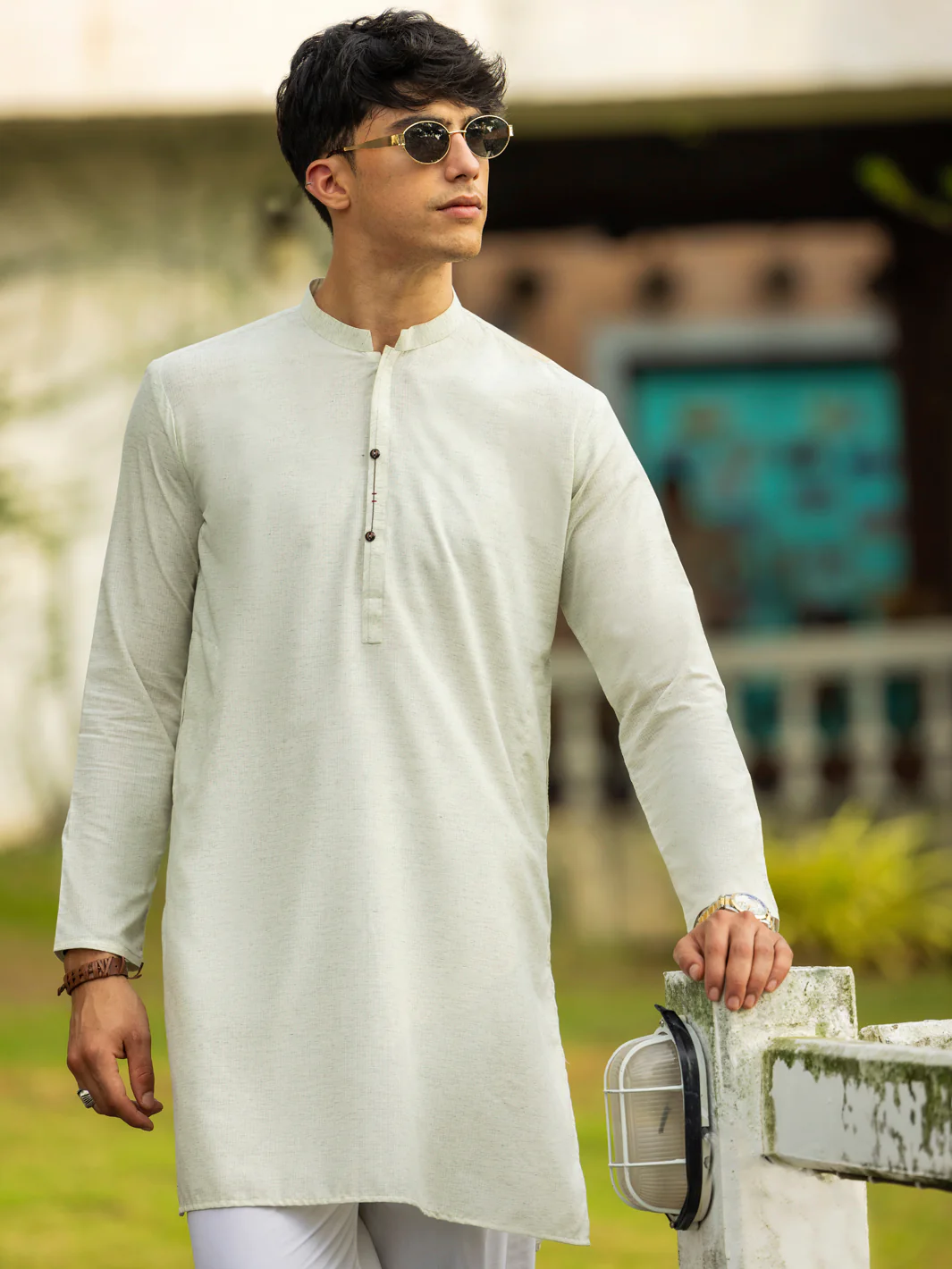CREAM BLENDED KURTA | AL-K-1220/AM-6194D - Image 2