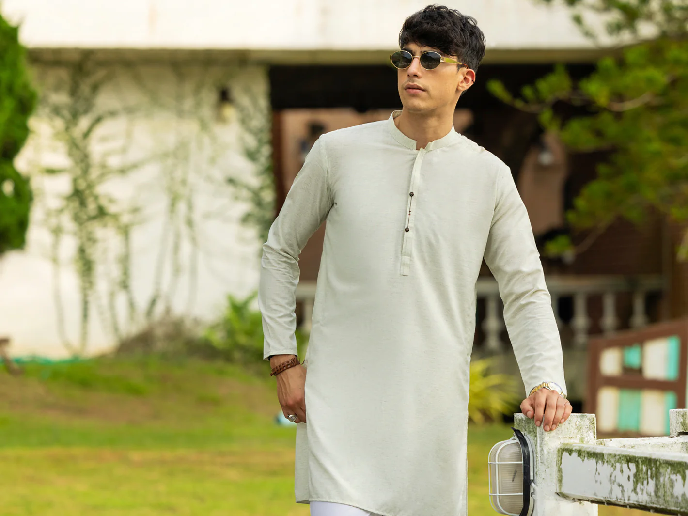 CREAM BLENDED KURTA | AL-K-1220/AM-6194D - Image 4
