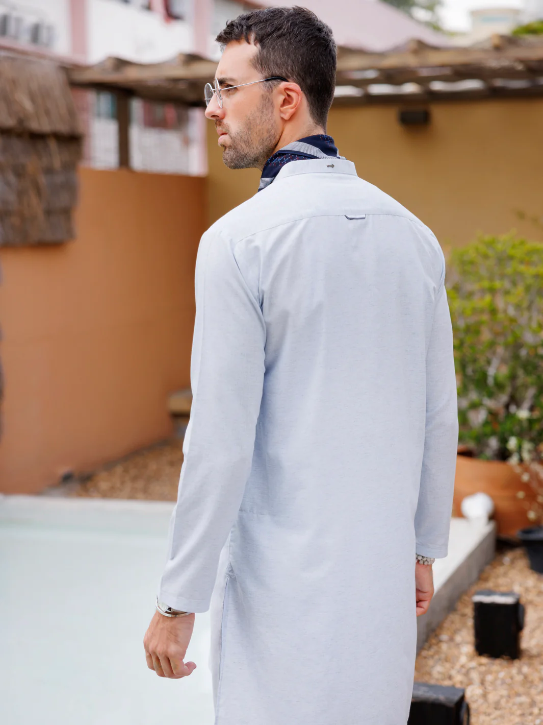 SKY BLUE BLENDED KURTA | AL-K-1221/AM-6194E - Image 3