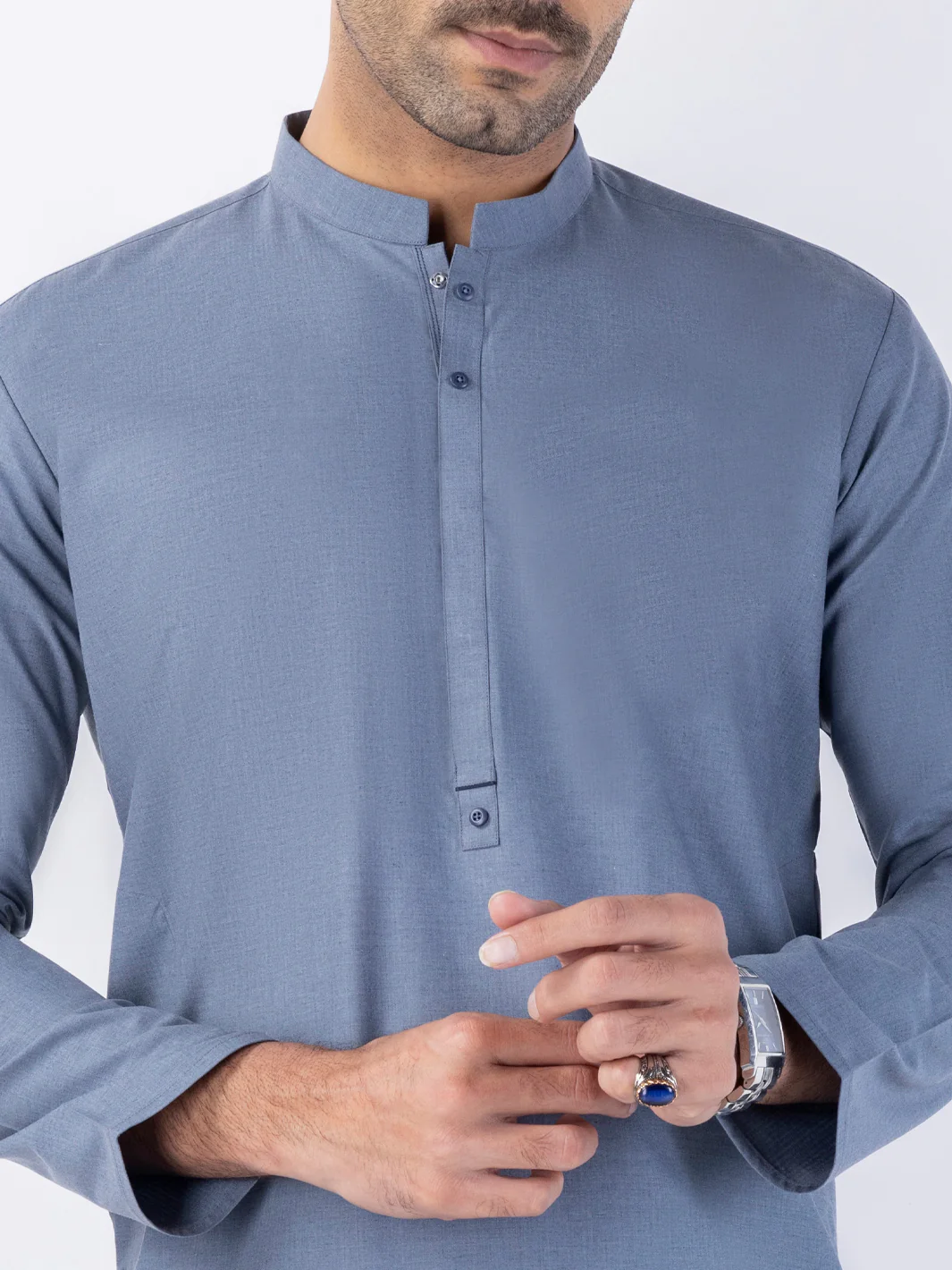 GREY BLENDED KURTA | AL-K-1222/AM-6194B - Image 2