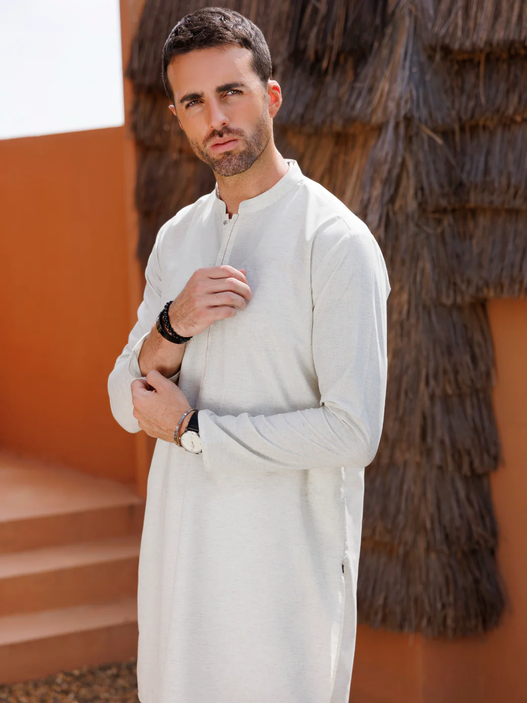 CREAM BLENDED KURTA | AL-K-1223/AM-6194D - Image 2