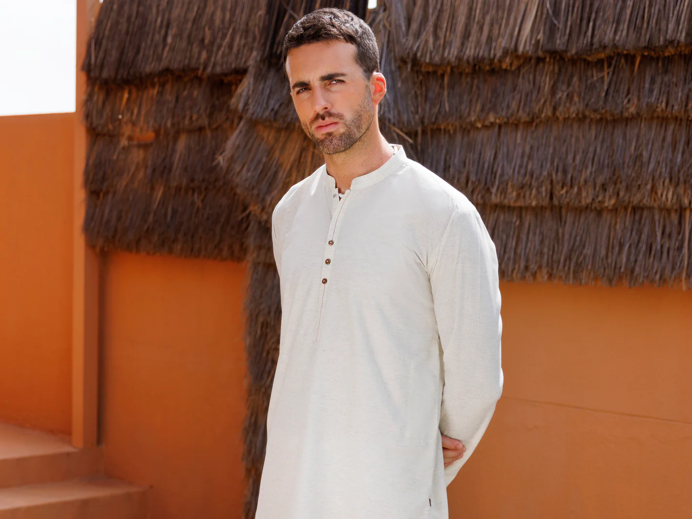 CREAM BLENDED KURTA | AL-K-1223/AM-6194D - Image 5