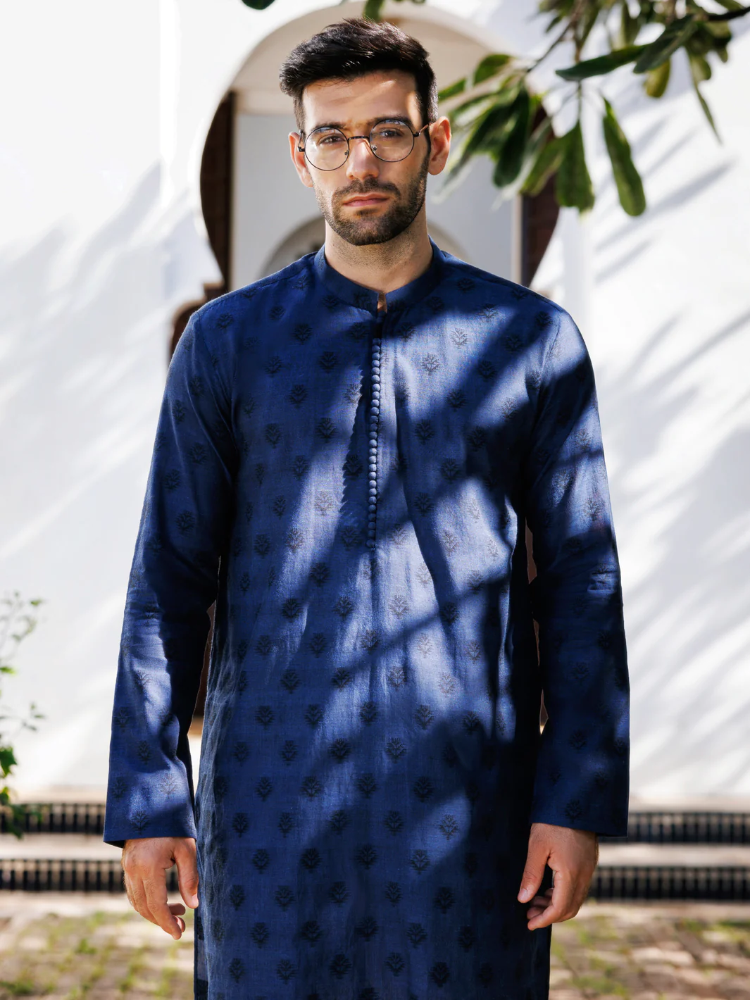 BLUE COTTON KURTA | AL-K-1233/AM-6324C - Image 2