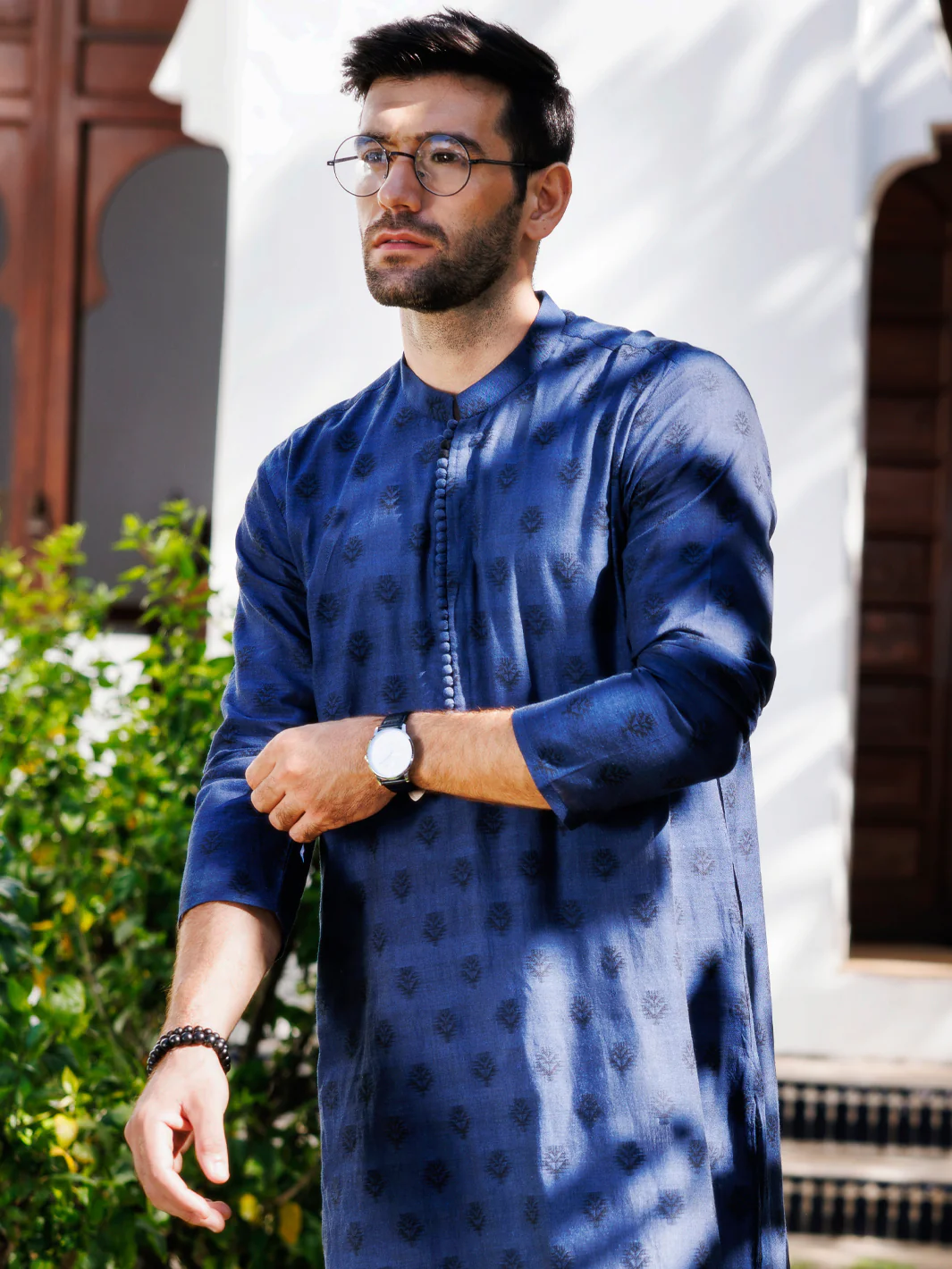 BLUE COTTON KURTA | AL-K-1233/AM-6324C - Image 4