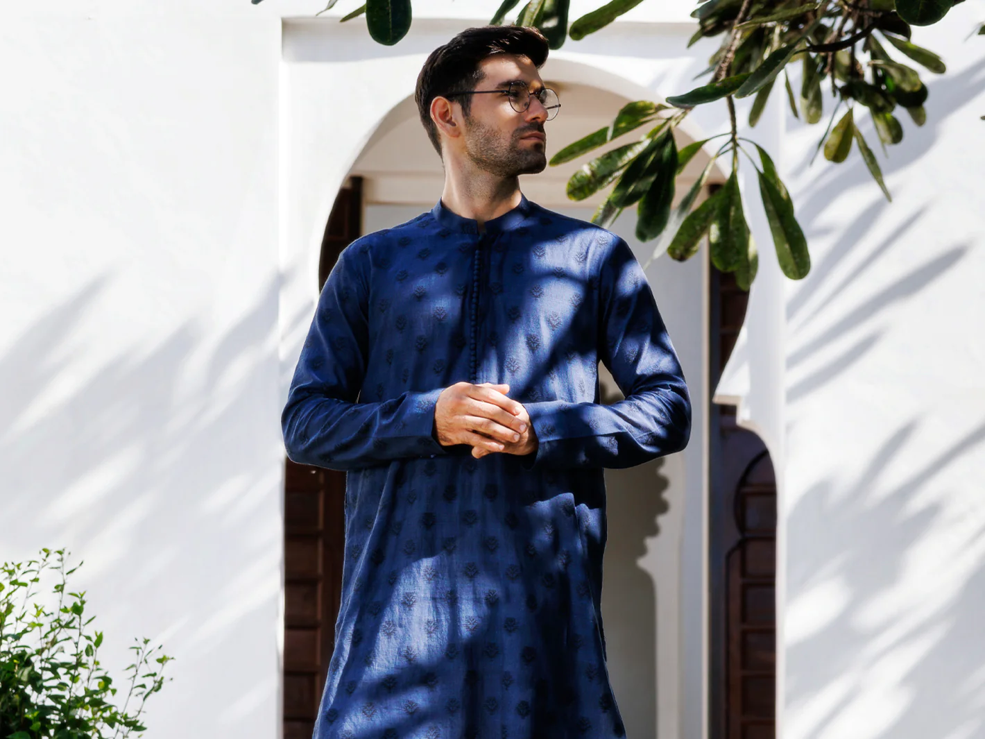 BLUE COTTON KURTA | AL-K-1233/AM-6324C - Image 5