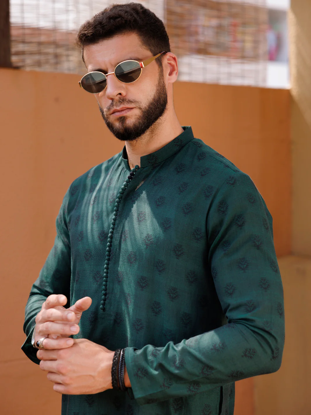 GREEN COTTON KURTA | AL-K-1234/AM-6324D - Image 2