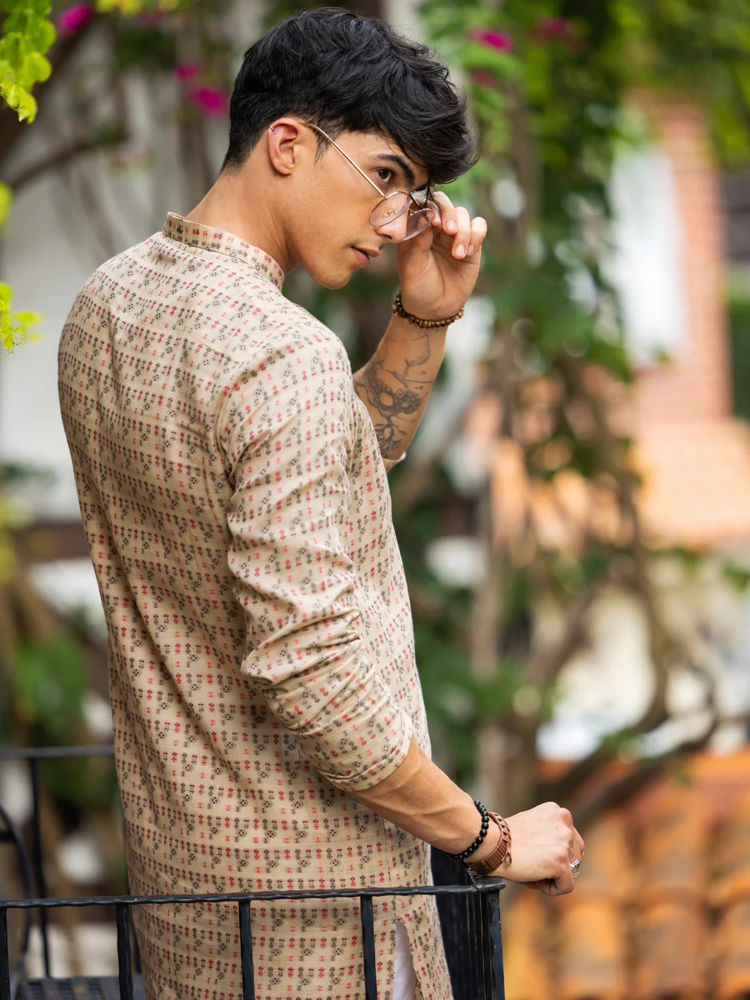 BEIGE COTTON KURTA | AL-K-1235A/AM-6325A - Image 2