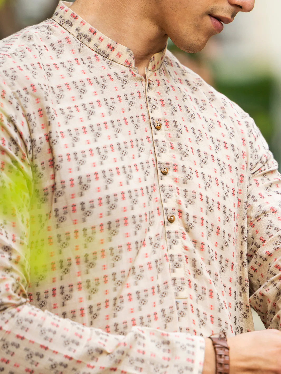 BEIGE COTTON KURTA | AL-K-1235A/AM-6325A - Image 3