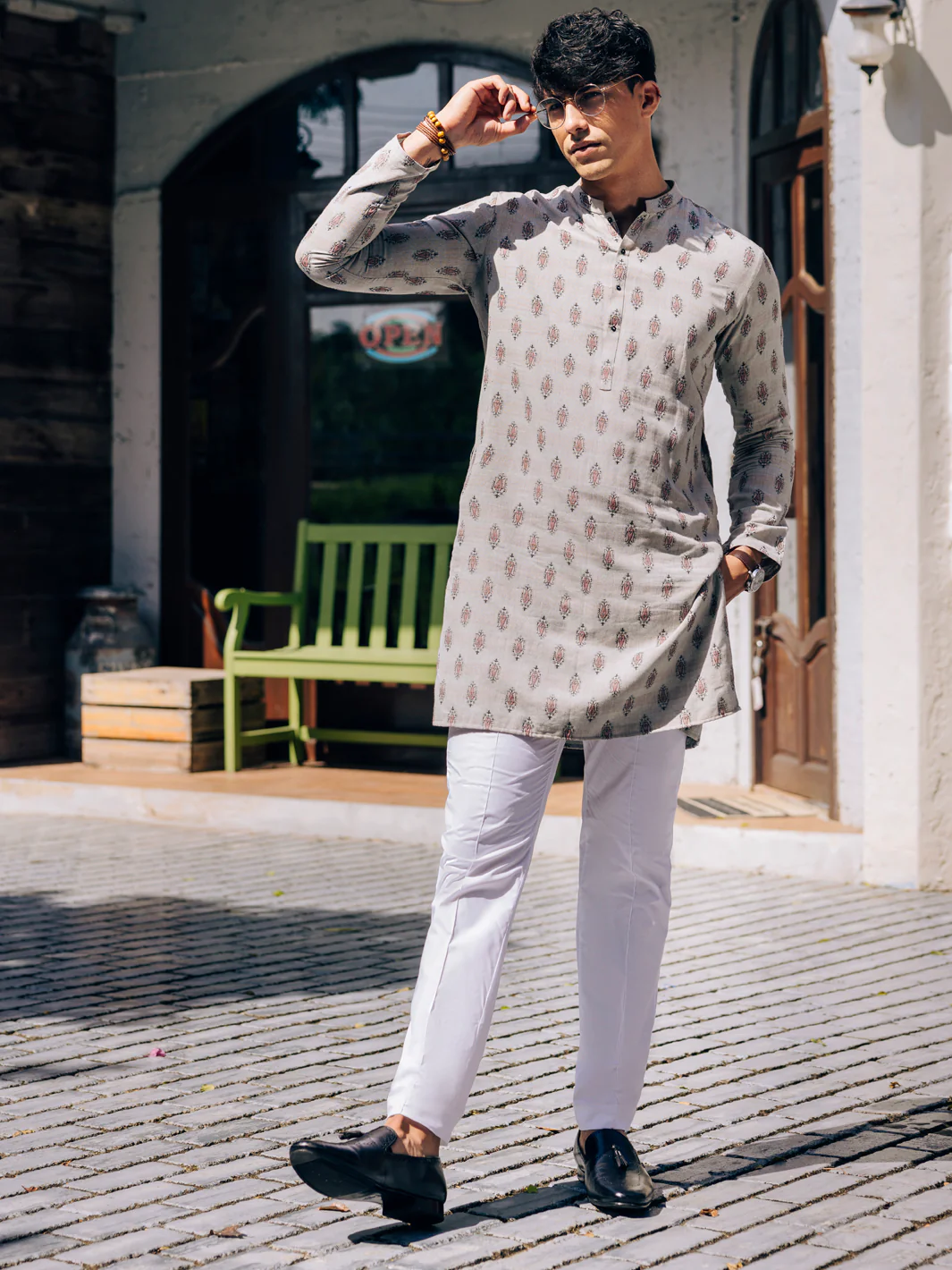 LIGHT GREY COTTON KURTA | AL-K-1236A/AM-6326A - Image 4