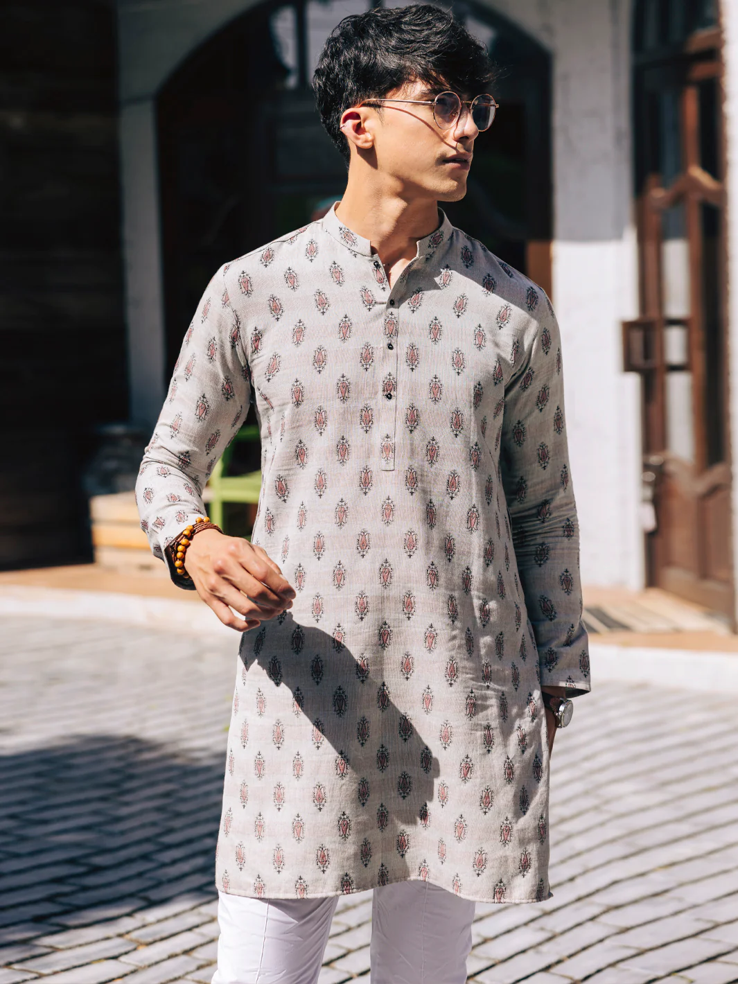 LIGHT GREY COTTON KURTA | AL-K-1236A/AM-6326A - Image 5