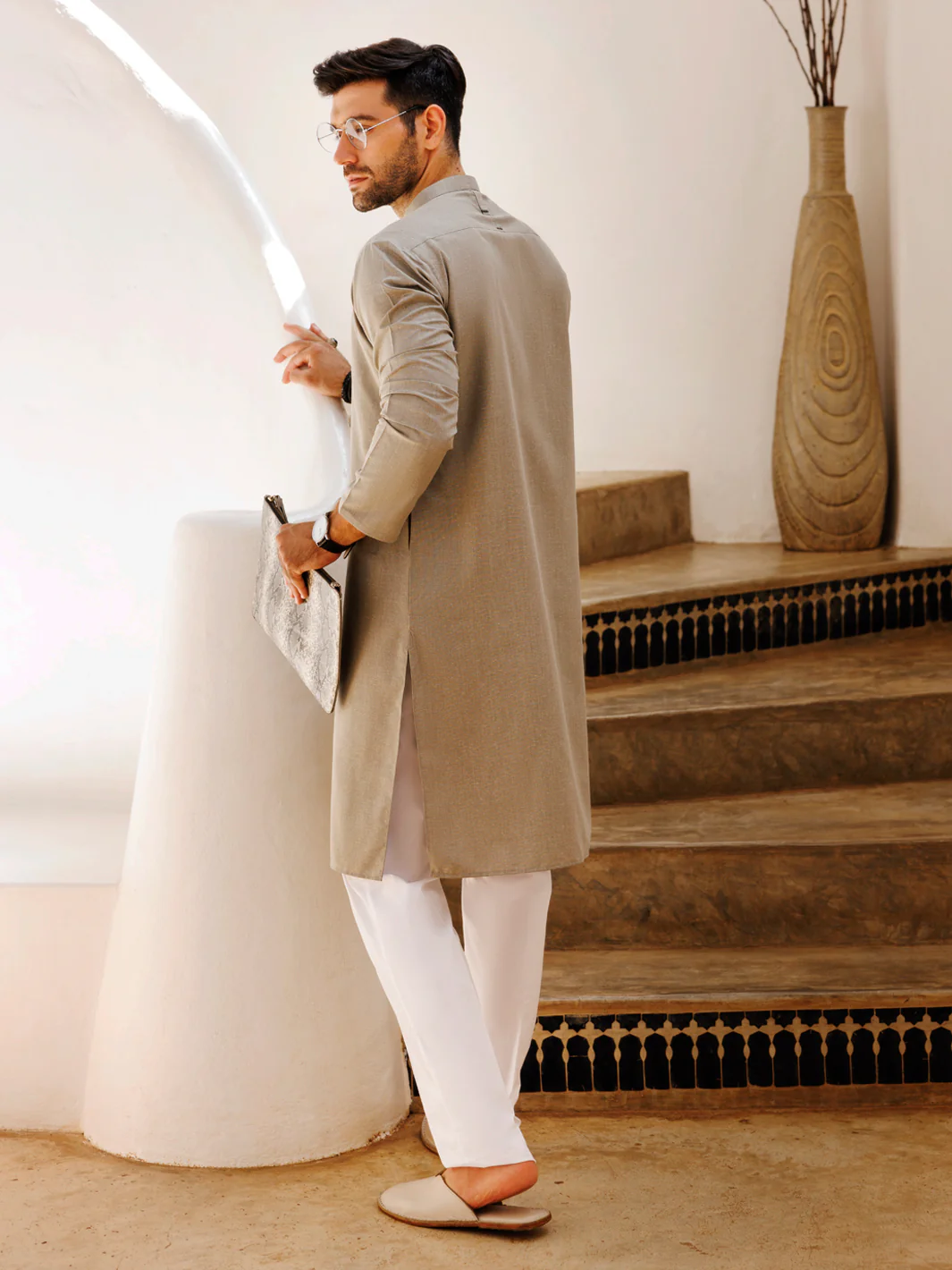 LIGHT GREEN BLENDED KURTA | AL-K-1237/AM-6305B - Image 2