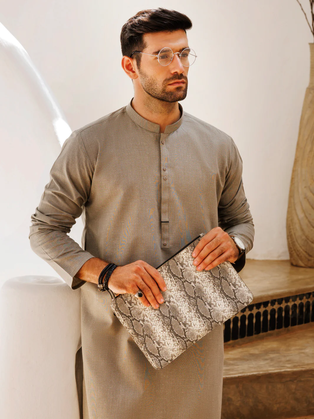 LIGHT GREEN BLENDED KURTA | AL-K-1237/AM-6305B - Image 4