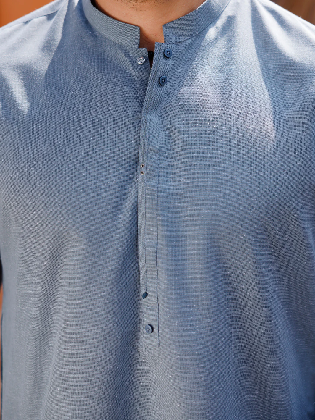 LIGHT BLUE BLENDED KURTA | AL-K-1238/AM-6305C - Image 2