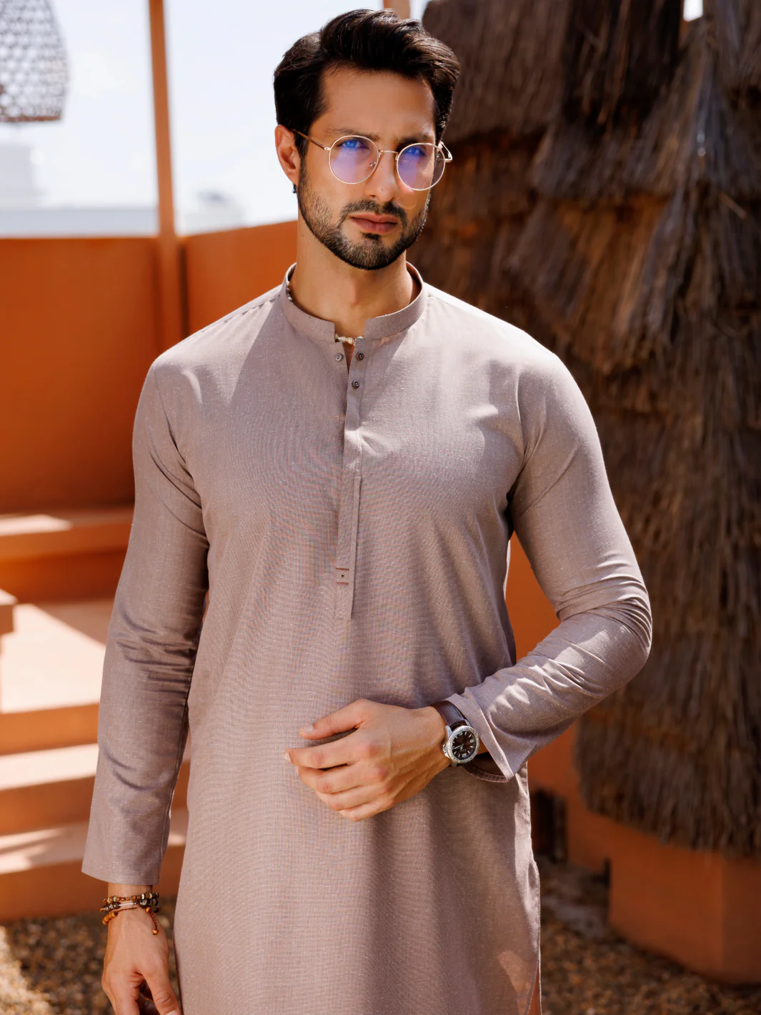 BROWN BLENDED KURTA | AL-K-1239/AM-6305D - Image 4