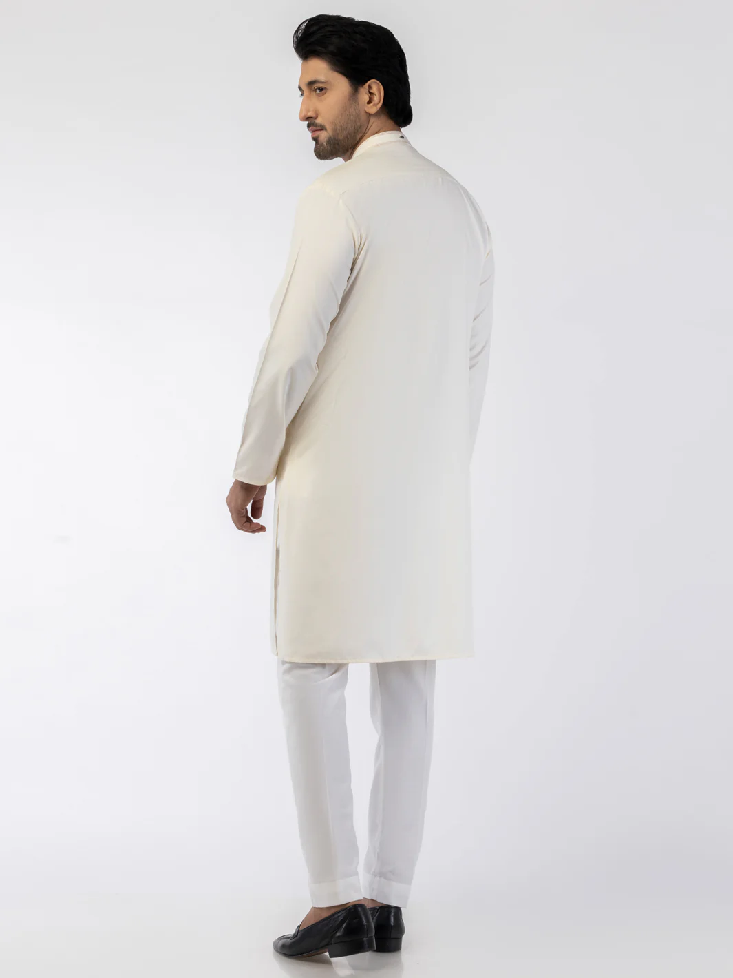OFF WHITE BLENDED KURTA | AL-K-1243A/AM-6300B - Image 2