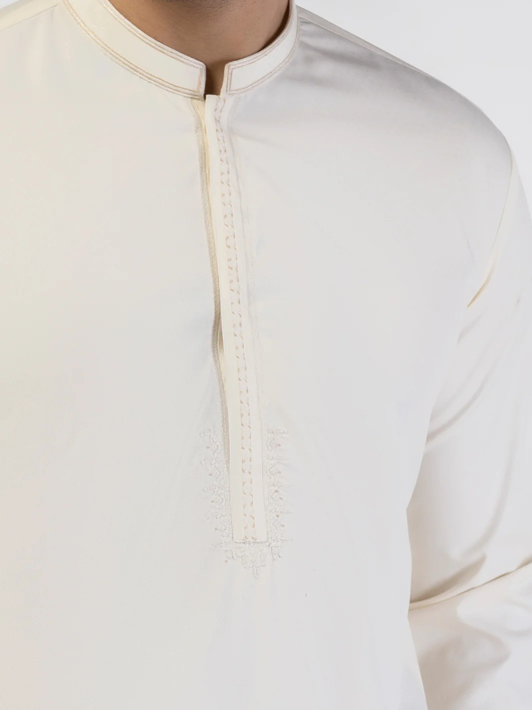 OFF WHITE BLENDED KURTA | AL-K-1243A/AM-6300B - Image 3